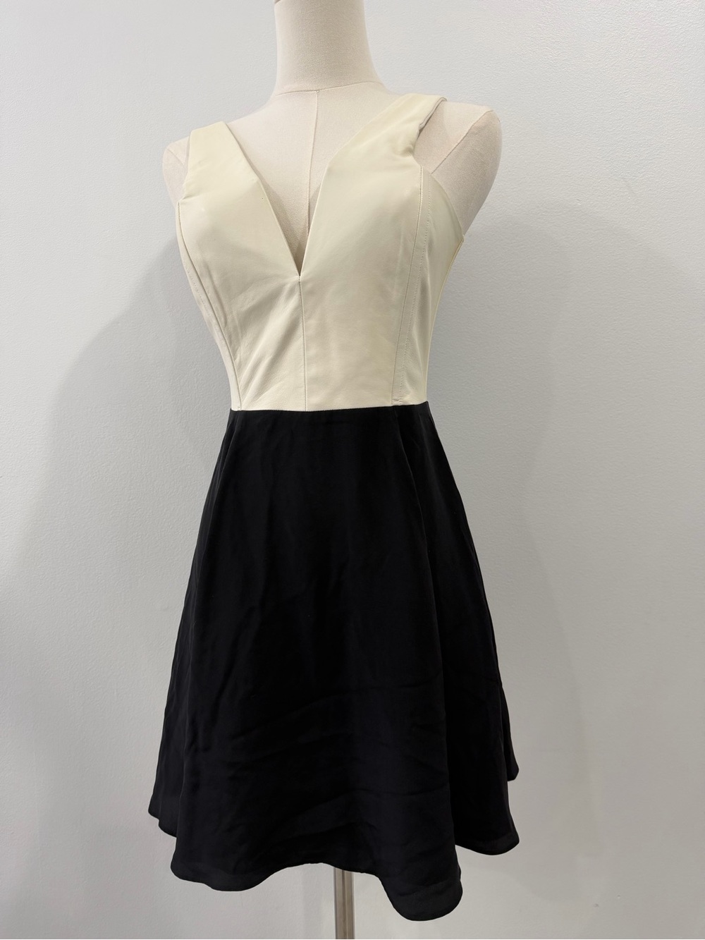 Mason Silk Lambskin V Neck Mini Dress 2